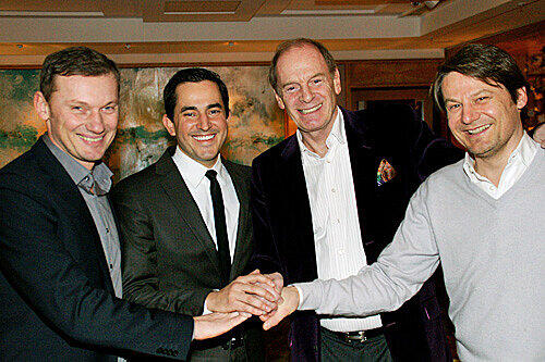 Rudi Kull (Inhaber Hotel Louis), André Garcia (Hotelmanager), Wolfgang Bierlein und Albert Weinzierl (Inhaber und Architekt)