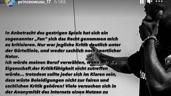 Auch Owusu selbst veröffentlichte ein Statement.
