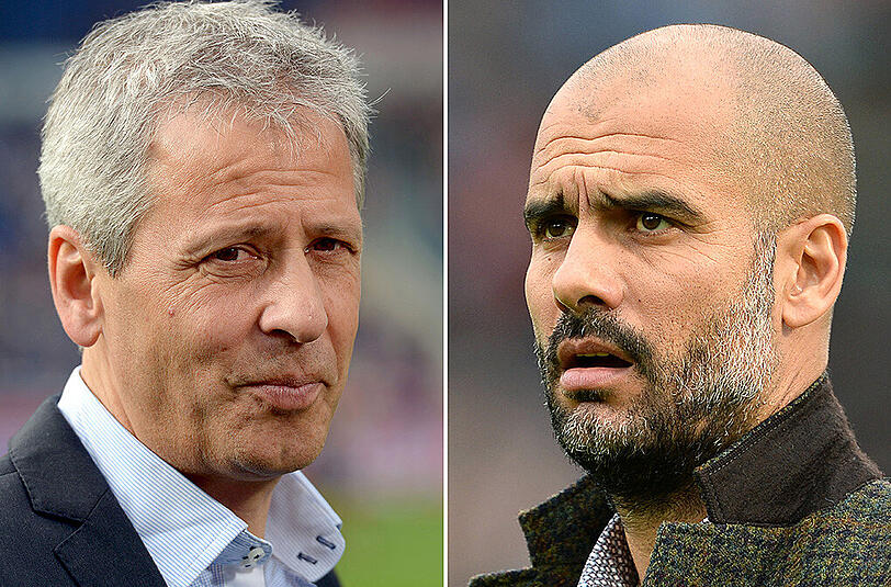 Noch ein möglicher neuer Bayern-Trainer? Lucien Favre (links) - mit Pep Guardiola (rechts).