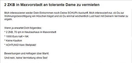 Die Anzeige mit explizitem Inhalt.