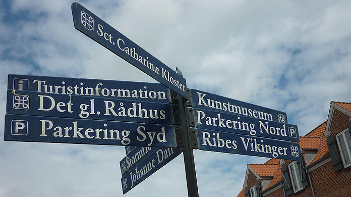 Wegweiser in Ribe.
