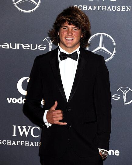 Blieb leider ohne Award, hatte aber offenkundig trotzdem einen schönen Abend: Der deutsche Windsurf-Weltmeister Philip Köster.