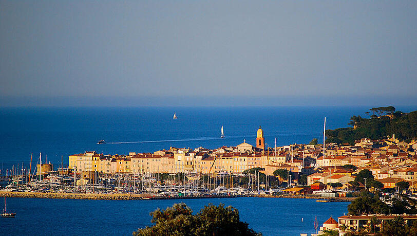 Traumblick von der Terrasse des Hotel Villa Belrose auf die Bucht von Saint Tropez Traumblick von der Terrasse des Hotel Villa Belrose auf die Bucht von Saint Tropez