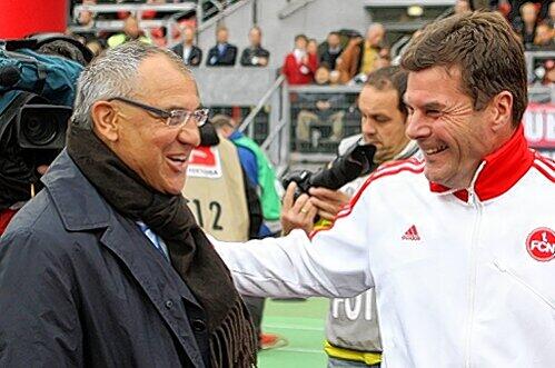 Zwei, die sich verstehen: Aber im Viertelfinale muss die Freundschaft zwischen Schalke-Trainer Felix Magath (links) und Dieter Hecking ruhen.