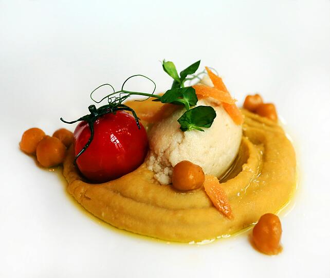 Baccala Emulsion, Kichererbsen, Bottarga