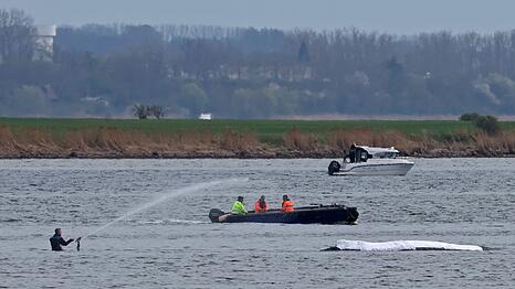 Der R&uuml;cken des Wals ist mit T&uuml;chern abgedeckt.