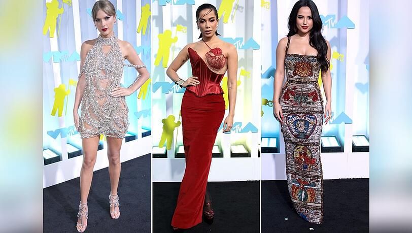 Taylor Swift, Anitta und Becky G (v.l.n.r.) bei den VMAs 2022.
