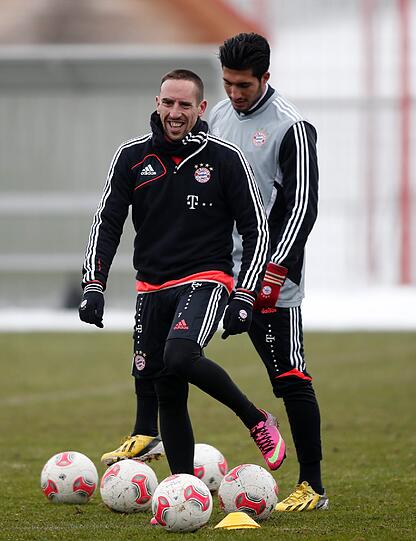 Ob Ribéry über eine verpatzte Aktion von Teamkollege Emre Can lacht?