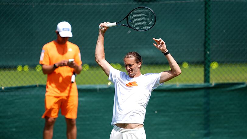Alexander Zverev m&ouml;chte endlich auch in Wimbledon weit kommen.