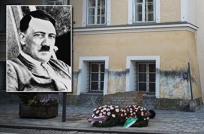 Adolf Hitlers Geburtsthaus in Braunau: Wie neueste Erkenntnisse zeigen, hatte Hitler dort sehr wohl einen jüngeren Bruder. Otto Hitler starb 1892 an einem Wasserkopf.