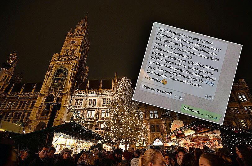 Bewusst verbreitete Falschmeldungen über eine Bombe auf dem Münchner Christkindlmarkt sorgten für Panik.