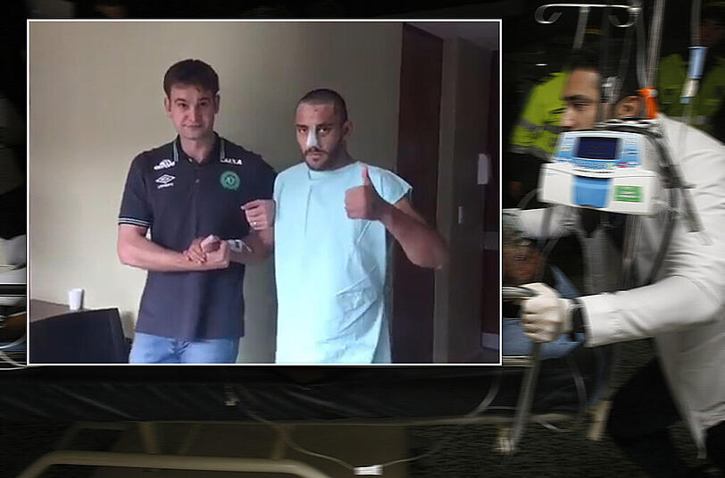 Chapecoense-Spieler Alan Ruschel ist nach dem Flugzeugabsturz auf dem Weg der Besserung.