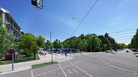 So soll einmal die Haltestelle an der Freischützstraße aussehen. Doch ob sie jemals gebaut wird? Sicher ist das noch nicht.
