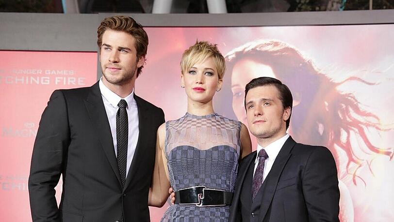 Liam Hemsworth, Jennifer Lawrence und Josh Hutcherson auf der L.A.-Premiere von "Catching Fire"