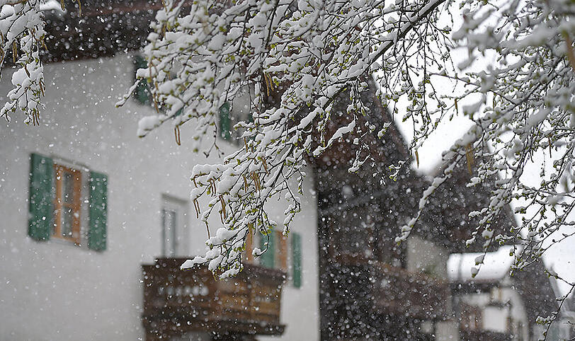 Wintereinbruch in Garmisch-Partenkirchen. Hier lag im tiefsten Winter oftmals weniger Schnee.