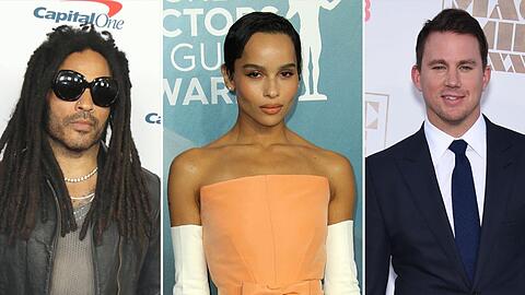 Lenny Kravitz (li.) freut sich für seine Tochter Zoë und ihren Verlobten Channing Tatum (re.).