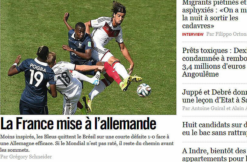 Die "Liberation" nüchtern: "Frankreich unterliegt Deutschland"