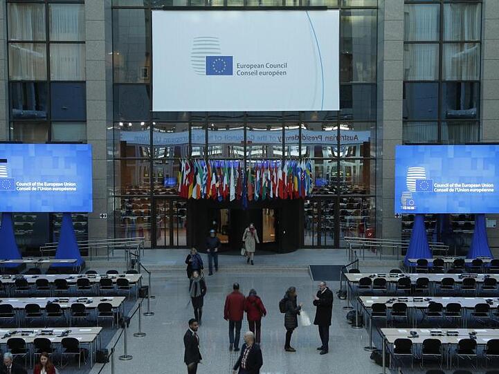 Pressezentrum des EU-Gipfels in Brüssel.