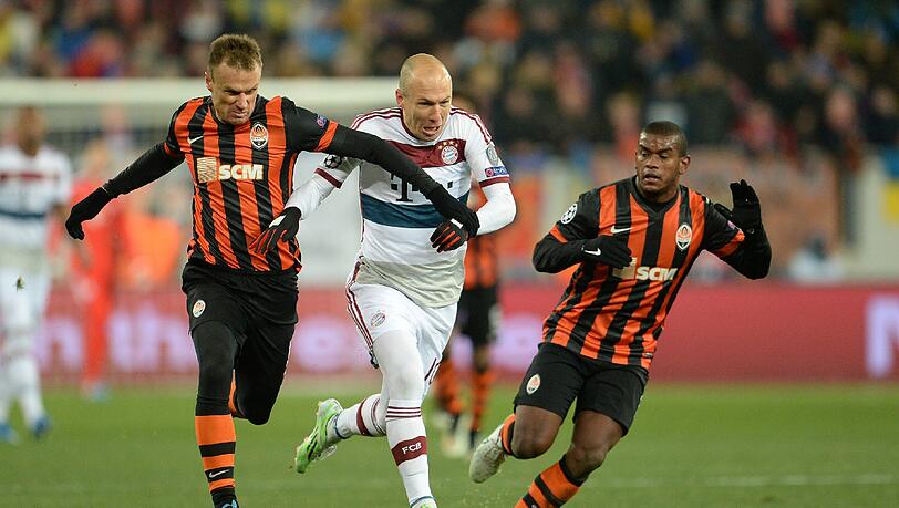 Arjen Robben im Champions-League-Spiel gegen Schachtjor Donezk Arjen Robben im Champions-League-Spiel gegen Schachtjor Donezk