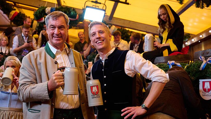 Markus Söder (l) und Münchens OB Dominik Kraus sehen das Oktoberfest als Pluspunkt einer Münchner Olympia-Bewerbung. (Archivbild) Markus Söder (l) und Münchens OB Dominik Kraus sehen das Oktoberfest als Pluspunkt einer Münchner Olympia-Bewerbung. (Archivbild)