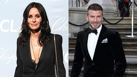Courteney Cox und David Beckham standen gemeinsam für "Modern Family" vor der Kamera