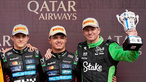 Nico Hülkenberg (r) schafft es im 239. Rennen erstmals auf ein Formel-1-Podium.