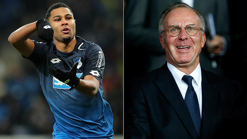 Bayern-Boss Karl-Heinz Rummenigge (rechts) beobachtet die Entwicklung von Leihgabe Serge Gnabry sehr genau.