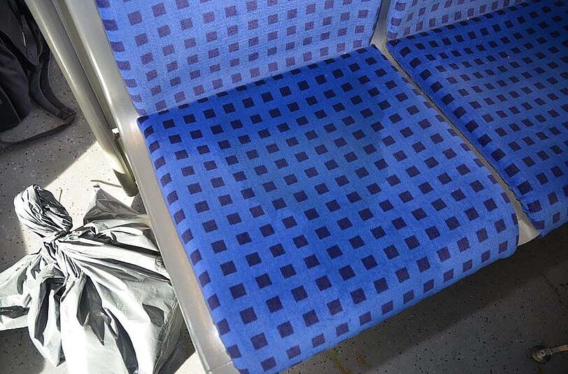 Der Sitz, auf dem die gefährliche Säure verschüttet wurde.