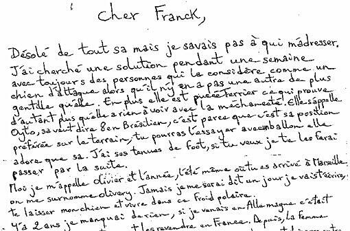 &bdquo;Cher Franck, es tut mir leid, aber ich weiß nicht mehr, an wen ich mich noch wenden könnte.&ldquo; Mit diesen Worten beginnt der Brief an Franck Ribéry.