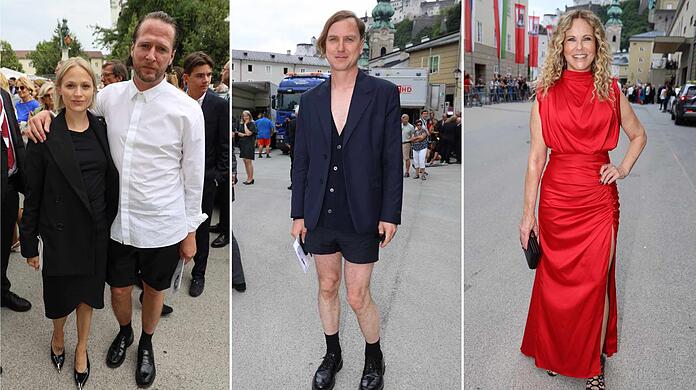Darf man auf dem roten Teppich kurze Hosen tragen? Bei den Salzburger Festspielen 2022 haben zwei Promi-Männer ein modisches Experiment gewagt. Da wurde der glamouröse Auftritt von Katja Burkard beinahe zur Nebensache. Die Bilder.