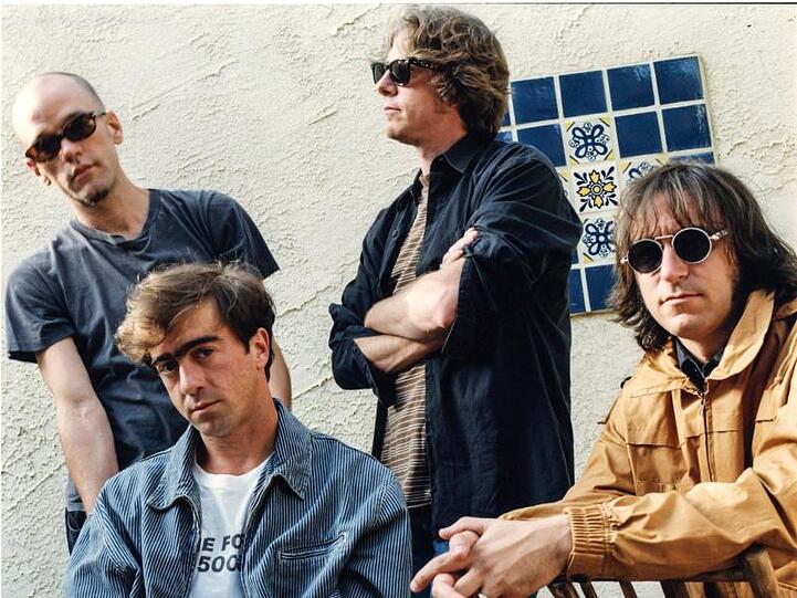 Die Mitglieder der Band R.E.M. 1994.