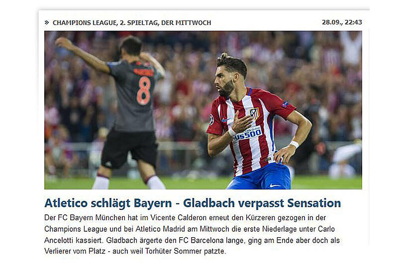 Lesen Sie hier weitere Pressestimmen zur 0:1-Niederlage des FC Bayern gegen Atlético Madrid.