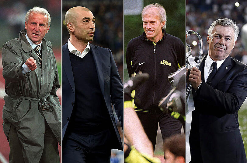 Carlo Ancelotti (r.) ist der vierte italienische Trainer in der Bundesliga.