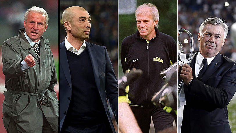 Carlo Ancelotti (r.) ist der vierte italienische Trainer in der Bundesliga. Carlo Ancelotti (r.) ist der vierte italienische Trainer in der Bundesliga.