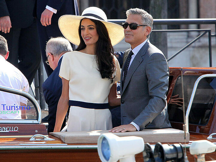 George Clooney und Amal Alamuddin bei der standesamtlichen Trauung in Venedig