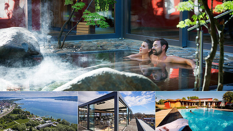 Der 8.000 qm große textilfreie HotSpa-Wellnessbereich im Hotel bora HotSpaResort****S mit direktem Seezugang, Außenpool, Japanischem Onsenbad und Saunalandschaft lässt keine Wellness-Wünsche offen. Der 8.000 qm große textilfreie HotSpa-Wellnessbereich im Hotel bora HotSpaResort****S mit direktem Seezugang, Außenpool, Japanischem Onsenbad und Saunalandschaft lässt keine Wellness-Wünsche offen.