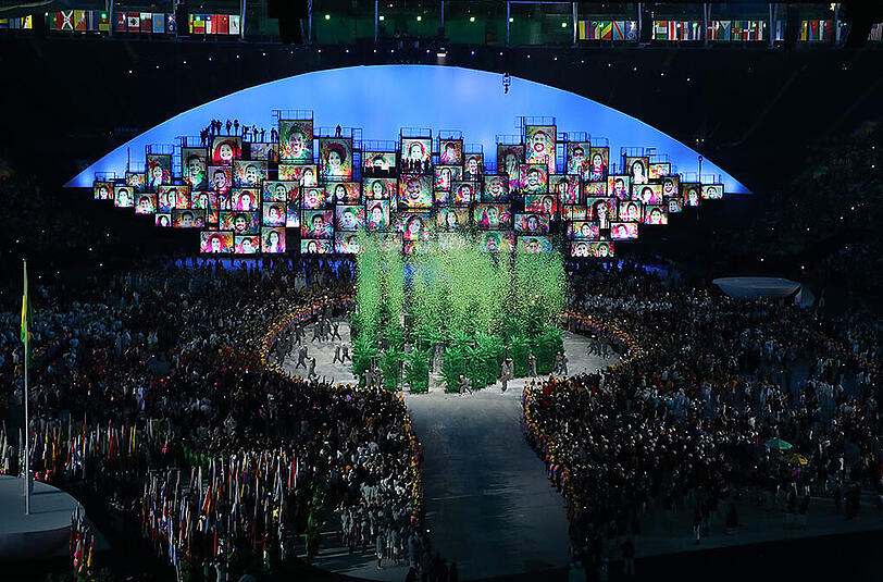 Beeindruckende Eröffnungsfeier der Olympischen Spiele in Rio. Die Bilder aus dem Maracana-Stadion.