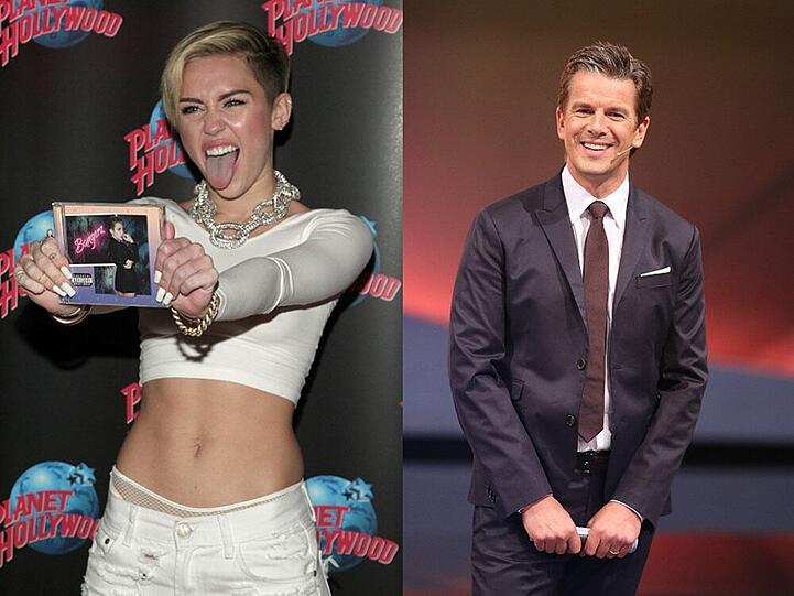 Das Biest und der Schöne? Am Samstagabend treffen Miley Cyrus und Markus Lanz aufeinander