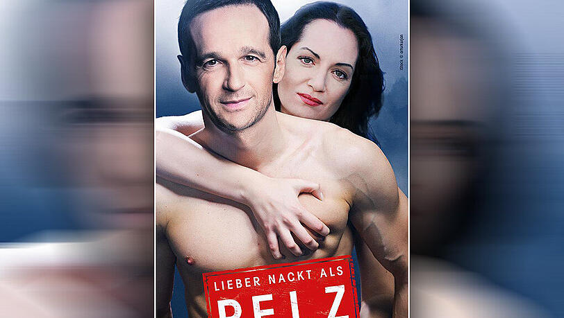 Täuschend echt: Heiko Maas und Natalia Wörner in einer gefakten „Peta“-Anzeige. Täuschend echt: Heiko Maas und Natalia Wörner in einer gefakten „Peta“-Anzeige.