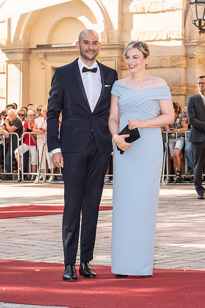 Katharina Schulze und ihr Mann Danyal Bayaz bei der Eröffnung der Bayreuther Festspiele am Wochenende. Katharina Schulze und ihr Mann Danyal Bayaz bei der Eröffnung der Bayreuther Festspiele am Wochenende.