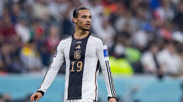 Leroy Sané stand gegen die Ukraine in der DFB-Startelf. Der Spieler des FC Bayern war zwar bemüht, blieb aber oft wirkungslos.