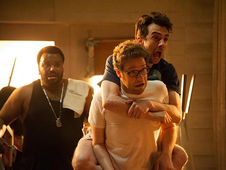 Craig Robinson, Seth Rogen und Jay Baruchel (von links) in "Das ist das Ende"