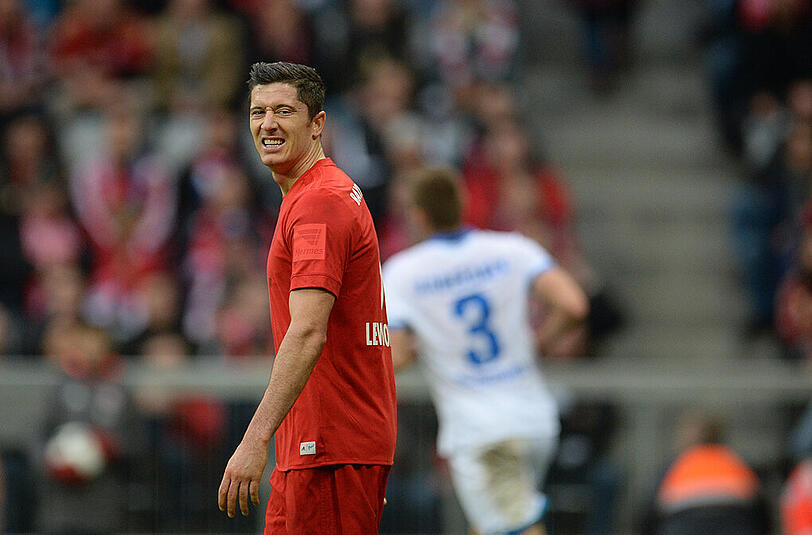Zum Verzweifeln: Robert Lewandowski im Spiel des FC Bayern gegen Hoffenheim. Die Partie endete 1:1.