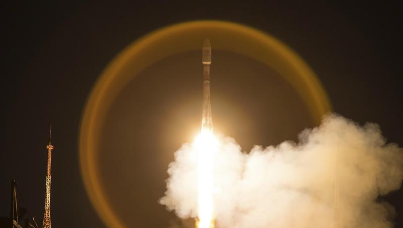 Start der Sojus-2.1b-Trägerrakete mit weiteren 34 OneWeb-Satelliten vom Kosmodrom Baikonur. Start der Sojus-2.1b-Trägerrakete mit weiteren 34 OneWeb-Satelliten vom Kosmodrom Baikonur.