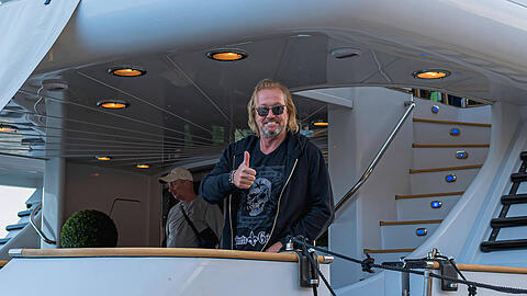 Robert Geiss auf der "Indigo Star".