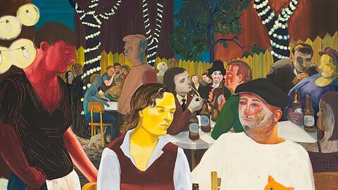 Nicole Eisenman, Beer Garden with Ulrike and Celeste, 2009