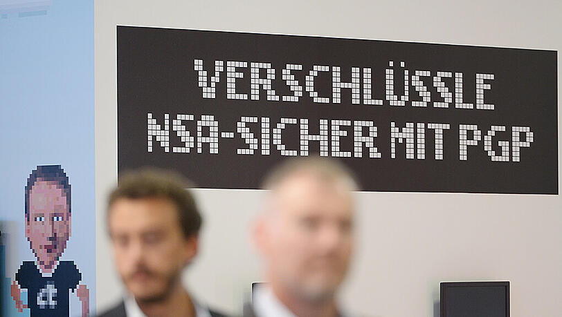 "Verschlüssle NSA-sicher mit PGP" - mit diesem Slogan präsentierte sich das Verschlüsselungsprojekt 2014 auf der Elektronikmesse IFA in Berlin.