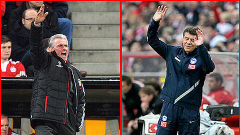 Jupp Heynckes, 66: Klassestürmer, Rekordsieger, Lagy-Gaga-Fan. Und rechts: Otto Rehhagel, 73: Eisenfuß, Sprücheklopfer, Europameister mit Griechenland.