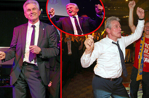 Im Londoner Grosvenor House feierten die Bayern mit 1.800 geladenen Gästen den Champions-League-Sieg - und Jupp tanzte. Klicken Sie durch die Bilder vom Siegestanz.