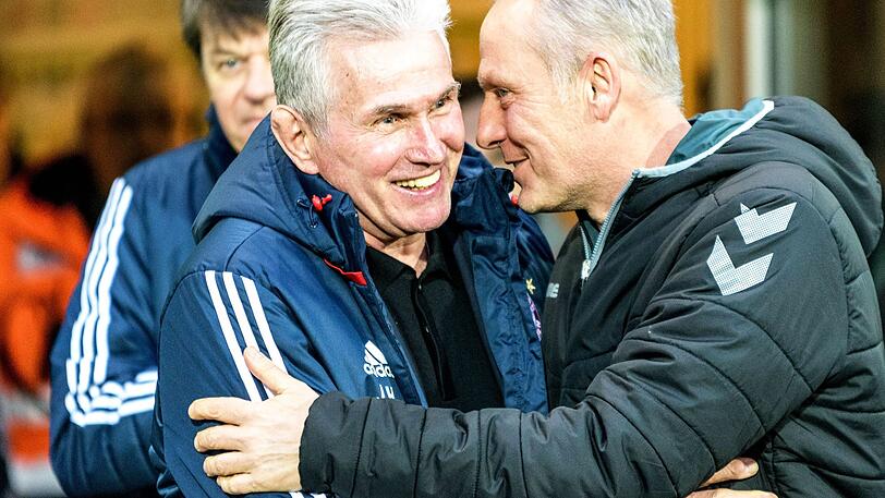 Trainerkollegen in der Bundesliga: Jupp Heynckes (li.) vom FC Bayern und Christian Streich vom SC Freiburg.